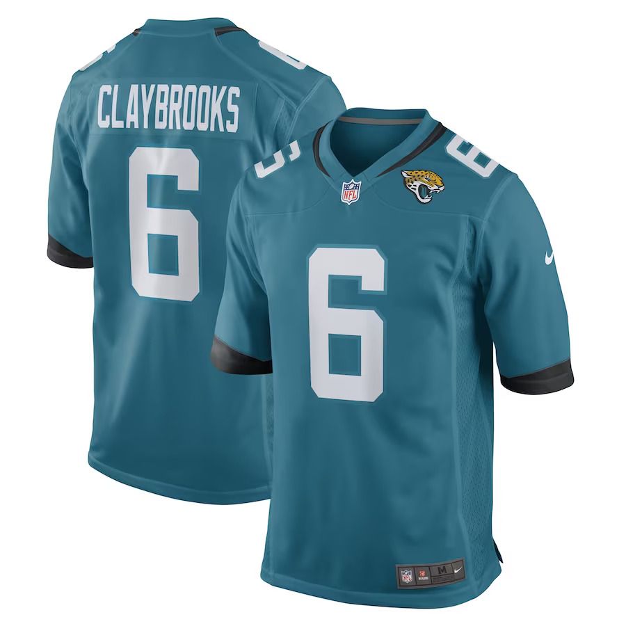 Men Jacksonville Jaguars #6 Chris Claybrooks Nike Teal Game Player NFL Jersey->jacksonville jaguars->NFL Jersey
